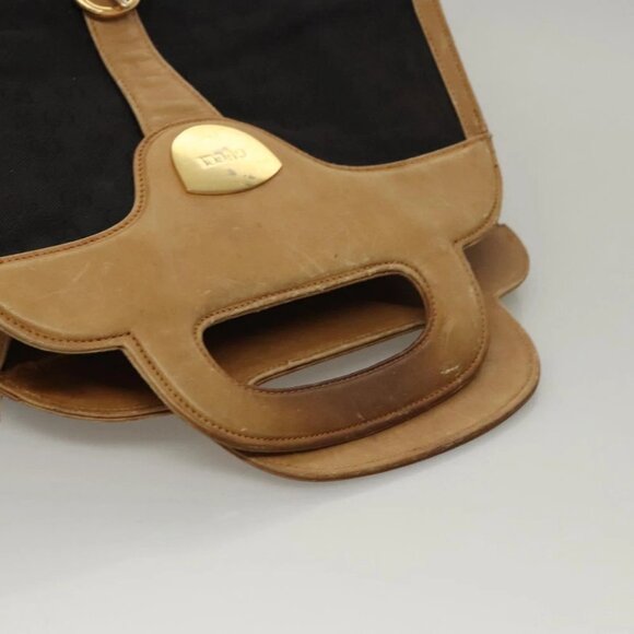 GUCCI GG Canvas Hand Bag Leather Black - Picture 8 of 16